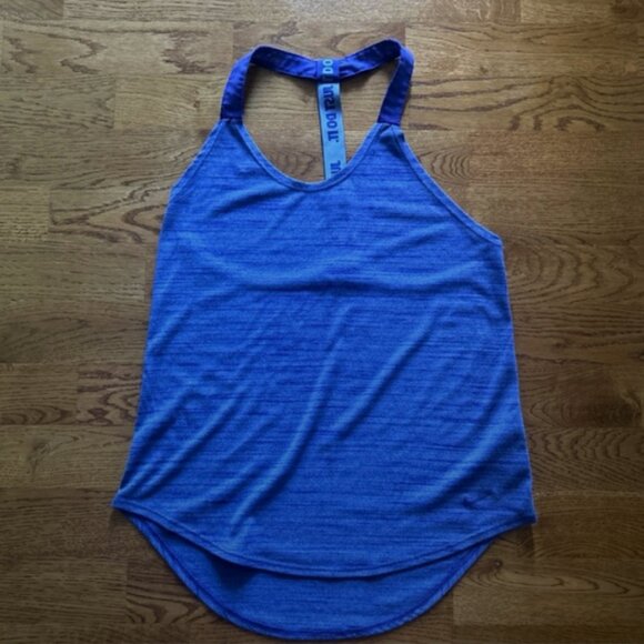 Nike Elastika Racerback Tank Top XS Purple Heather Dri Fit Women T Strap Logo - Picture 1 of 4
